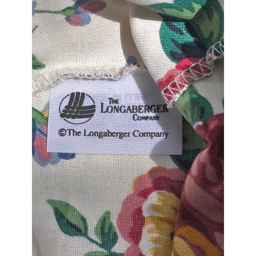 Vintage Longaberger 1997 Small All-American Basket with Floral Liner & Protector